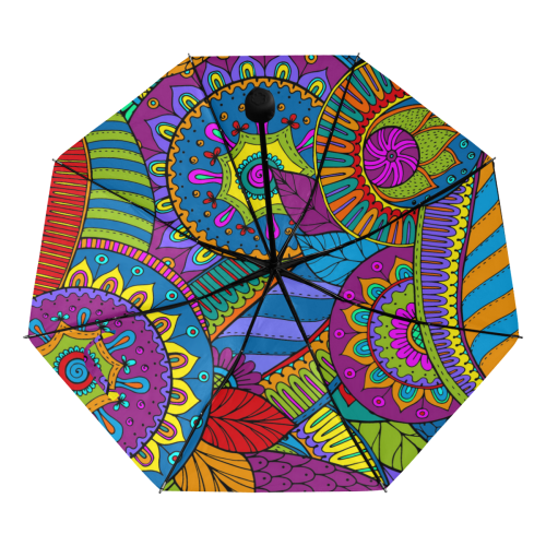 Pop Art PAISLEY Ornaments Pattern multicolored Anti-UV Foldable Umbrella (Underside Printing) (U07)