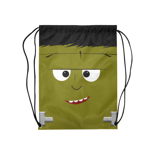 Cute Frankenstein's Monster Halloween Face Medium Drawstring Bag Model 1604 (Twin Sides) 13.8"(W) * 18.1"(H)
