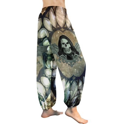 Awesome scary skull Women's All Over Print Harem Pants (Model L18)