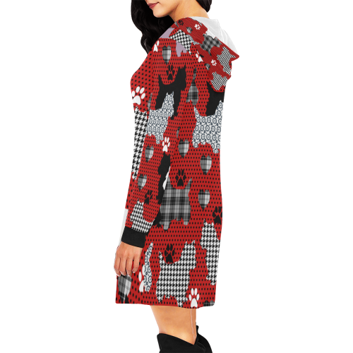 Westie II All Over Print Hoodie Mini Dress (Model H27)