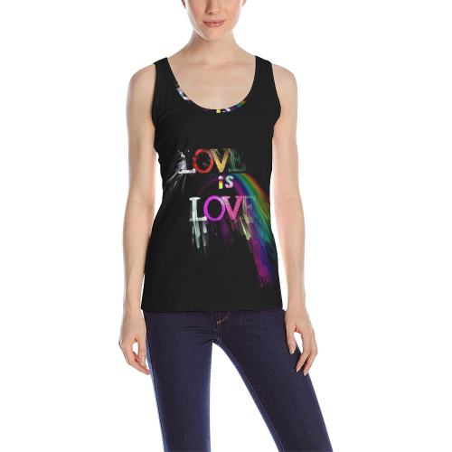 Love is Love by Nico Bielow All Over Print Tank Top for Women (Model T43)