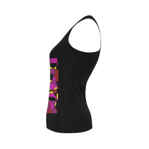 Multicolor Abstract Design S2020 Women's Shoulder-Free Tank Top (Model T35)