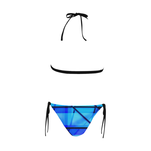 pearls2 Buckle Front Halter Bikini Swimsuit (Model S08)