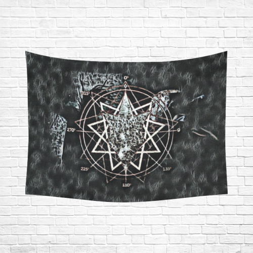 Chaos Magick Circle Black Light Cotton Linen Wall Tapestry 80"x 60"