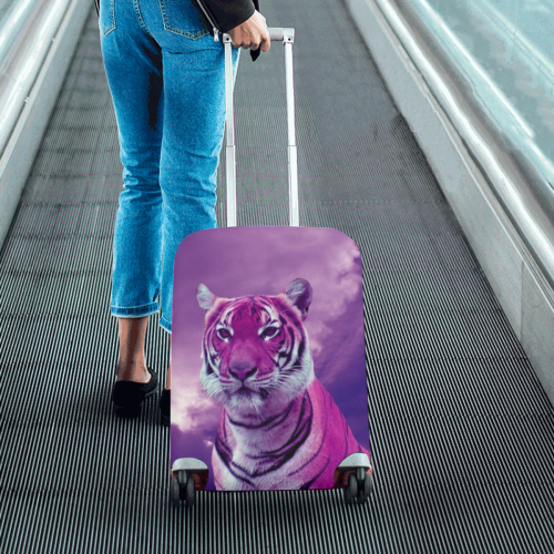 Purple Tiger Luggage Cover/Small 18"-21"