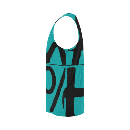 NUMBERS Collection Symbols Black/Teal All Over Print Tank Top for Men (Model T43)