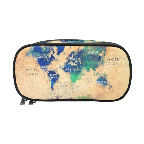 world map #map #worldmap Pencil Pouch/Large (Model 1680)