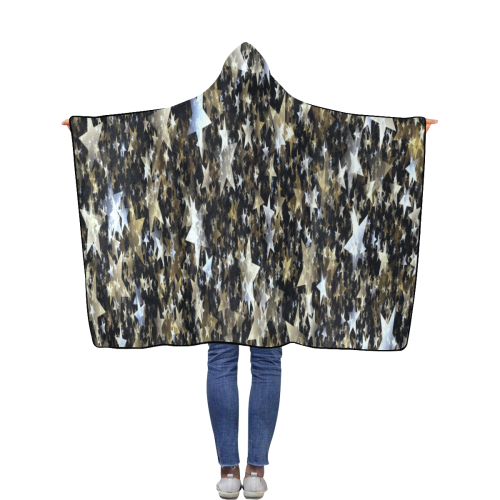 Millon Dollar Metallic Stars Flannel Hooded Blanket 40''x50''