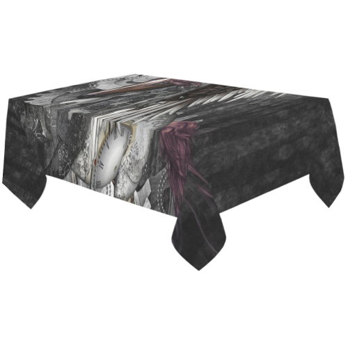 Aweswome steampunk horse with wings Cotton Linen Tablecloth 60"x120"