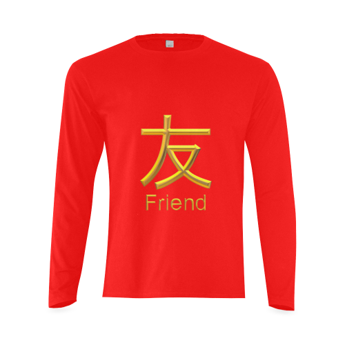 f-Golden Asian Symbol for Friend Sunny Men's T-shirt (long-sleeve) (Model T08)
