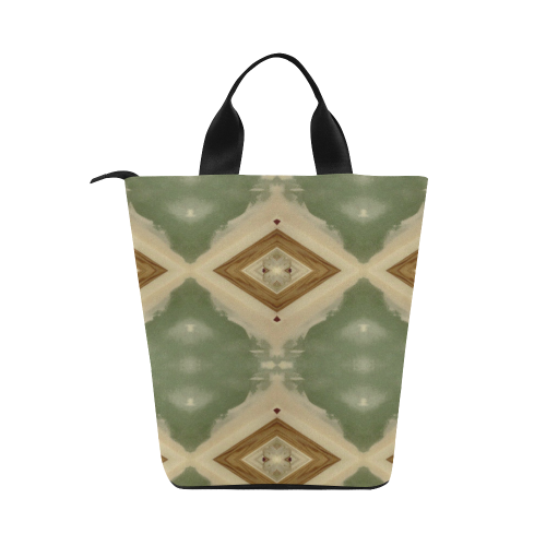 Geometric Camo Nylon Lunch Tote Bag (Model 1670)