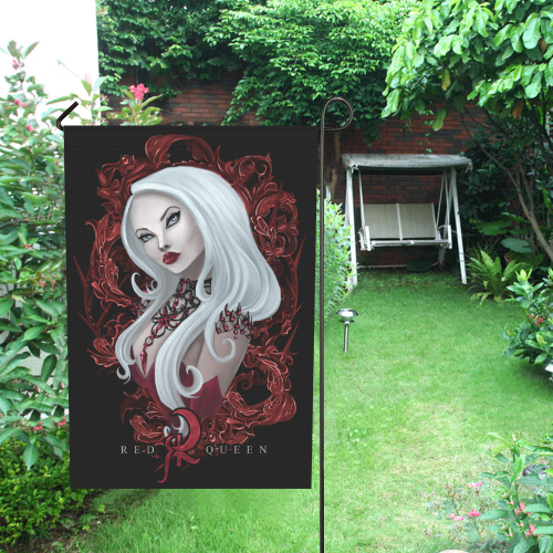 Red Queen Elena Portrait Painting Garden Flag 28''x40'' （Without Flagpole）