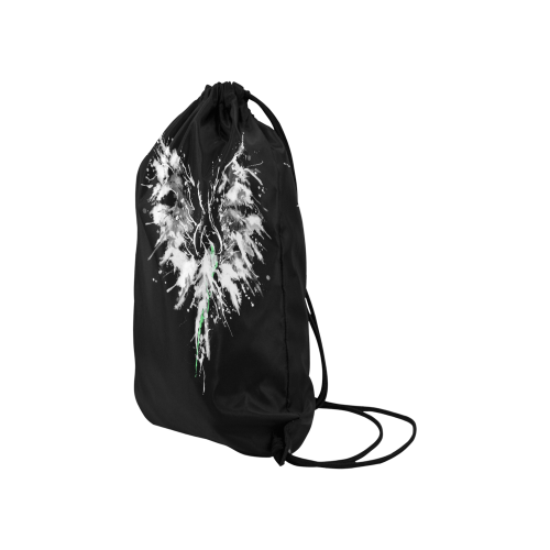 Phoenix - Abstract Painting Bird White 1 Small Drawstring Bag Model 1604 (Twin Sides) 11"(W) * 17.7"(H)