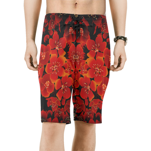 Wonderful flowers, charry blossom Men's All Over Print Board Shorts (Model L16)