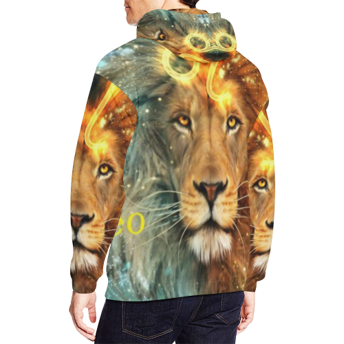 Lion Full All Over Print Hoodie for Men/Large Size (USA Size) (Model H13)