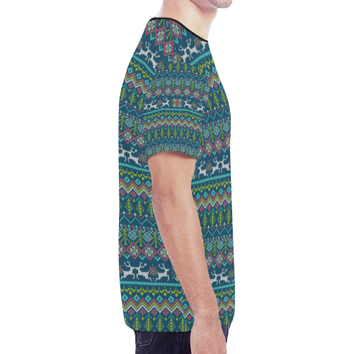 Christmas Rendeer Tree Knit Pattern New All Over Print T-shirt for Men (Model T45)