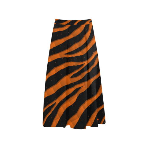 Ripped SpaceTime Stripes - Orange Aoede Crepe Skirt (Model D16)