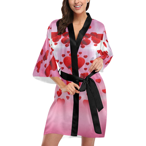 lovely romantic sky heart pattern for valentines day, mothers day, birthday, marriage Kimono Robe