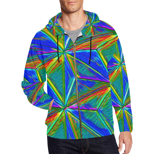 Vivid Life 1E  by JamColors All Over Print Full Zip Hoodie for Men/Large Size (Model H14)