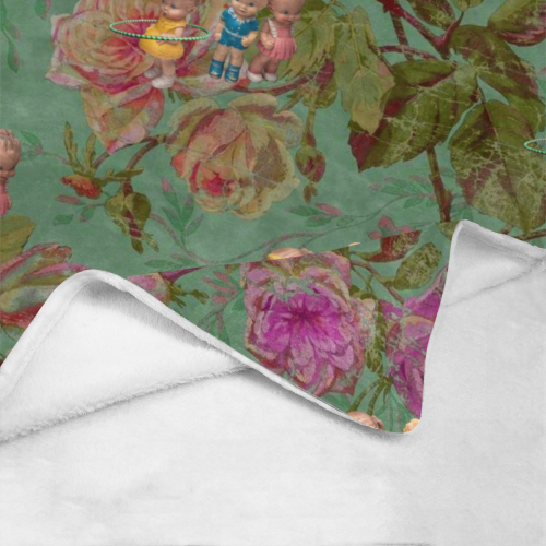 Hooping in The Rose Garden Ultra-Soft Micro Fleece Blanket 50"x60"