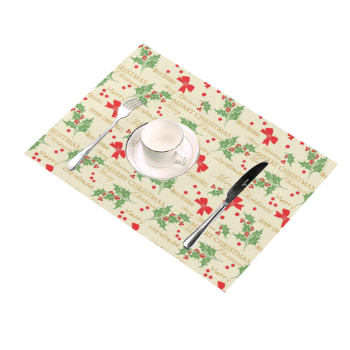 Bows Mistletoe Christmas Placemat 14’’ x 19’’ (Four Pieces)