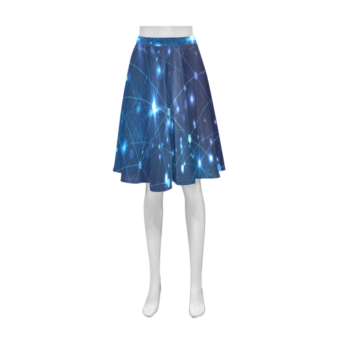 Twinkle Twinkle Little Blue Stars Cosmic Sky Athena Women's Short Skirt (Model D15)
