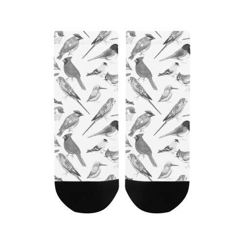 Black and white birds Women's Ankle Socks