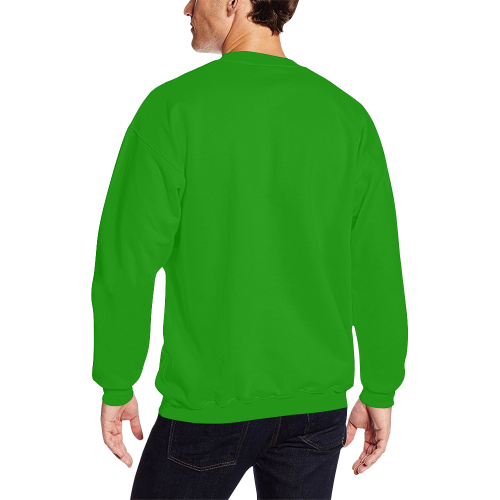 Crewneck Sweatshirt for Men (Black & Green) All Over Print Crewneck Sweatshirt for Men (Model H18)
