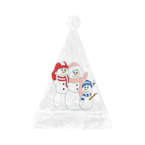 Snowman Family White Santa Hat