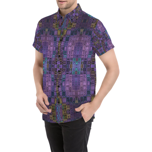 Expand Your Mind Men's All Over Print Short Sleeve Shirt/Large Size (Model T53)