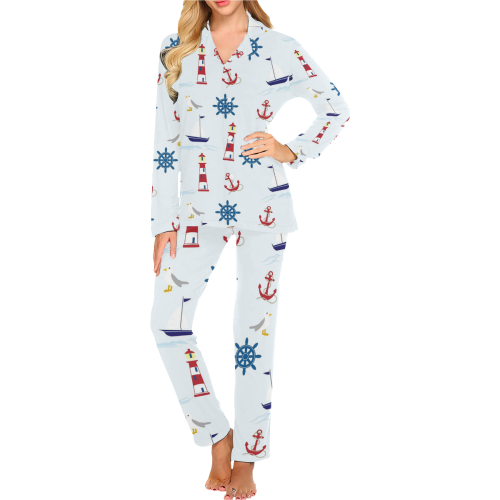 Nautical 2 Women's Long Pajama Set