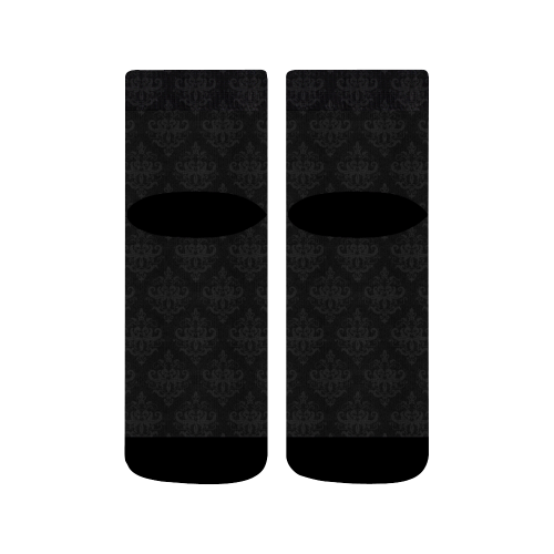 Black on Black Pattern Quarter Socks