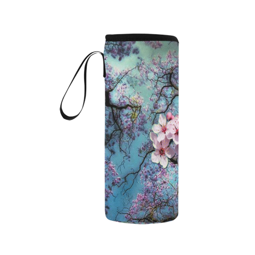 Cherry blossomL Neoprene Water Bottle Pouch/Medium
