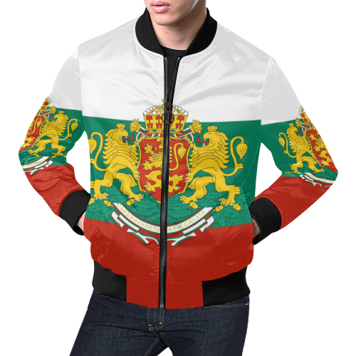 Bulgaria Coat of Arms All Over Print Bomber Jacket for Men/Large Size (Model H19)