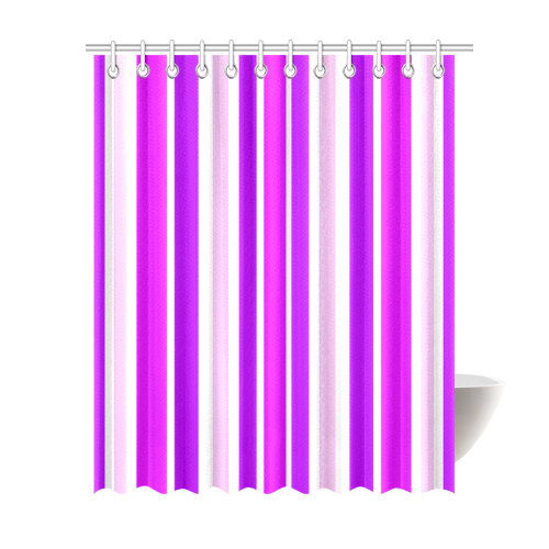 Summer Purples Stripes Shower Curtain 69"x84"