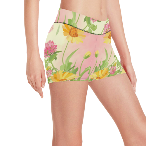 Wonderful flowers, soft colors Women's All Over Print Short Leggings (Model L28)
