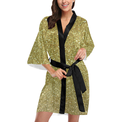 "gold glitter" Kimono Robe