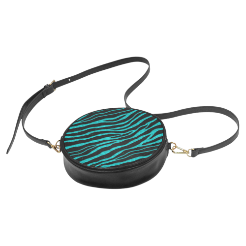 Ripped SpaceTime Stripes - Cyan Round Sling Bag (Model 1647)