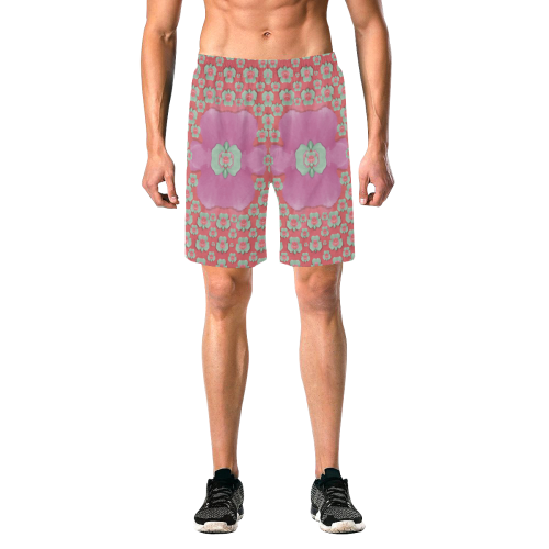 fantasy flowers in everything Men's All Over Print Elastic Beach Shorts (Model L20)
