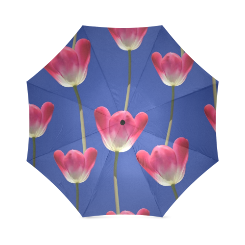 Pink Tulips Foldable Umbrella (Model U01)