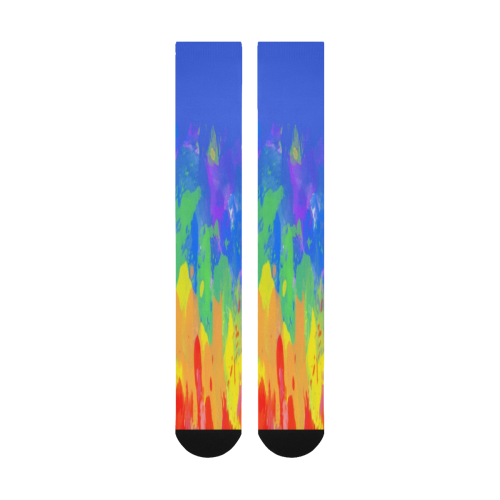 Flames Paint Abstract Classic Blue Over-The-Calf Socks