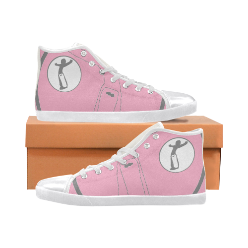 DW womens pink full remix Women's High Top Canvas Shoes (Model 002)