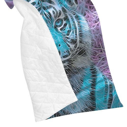 Crazy blue tiger by JamColors Quilt 70"x80"