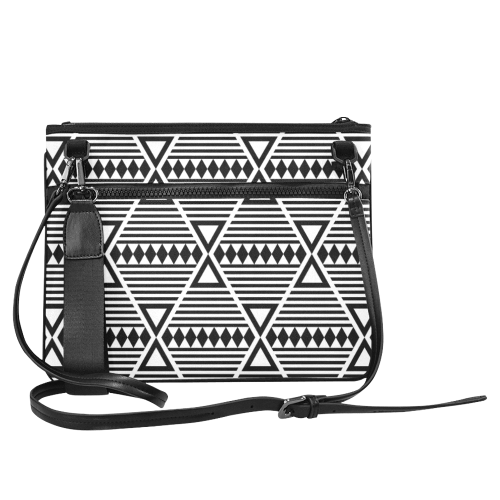 Black Aztec Tribal Slim Clutch Bag (Model 1668)