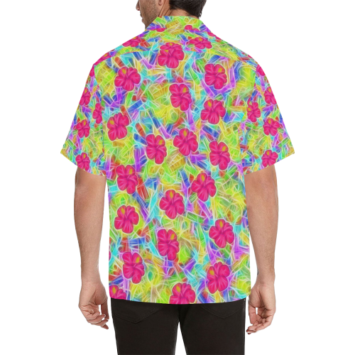 Pretty Pink Hawaiian Flowers Pattern Hawaiian Shirt (Model T58)