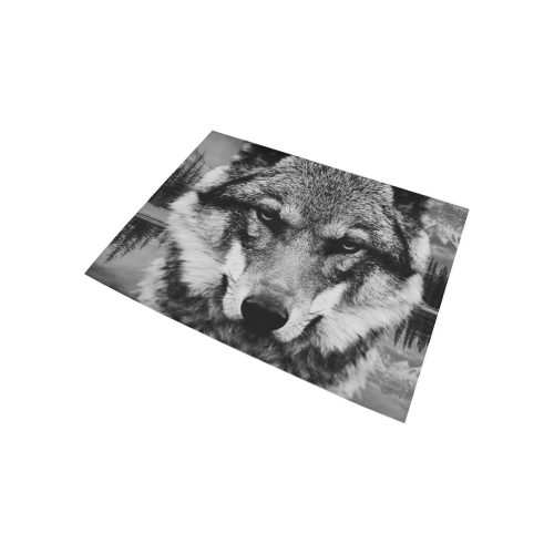 Wolf Animal Nature Area Rug 5'3''x4'