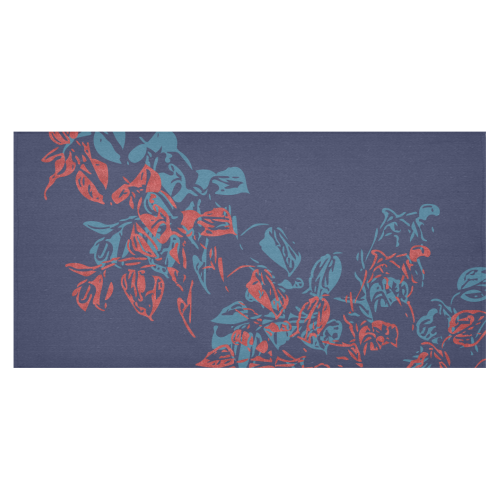 Blue Depths & Mosaic Blue Cotton Linen Tablecloth 60"x120"