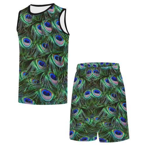Peacock Feathers All Over Print Basketball Uniform