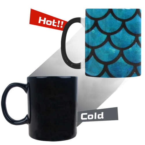 Mermaid SCALES blue Custom Morphing Mug