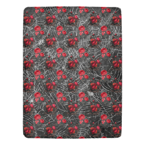 Gothic Roses and Spiderweb Ultra-Soft Micro Fleece Blanket 60"x80"